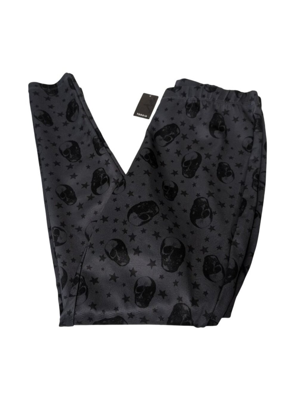 Torrid Skull Stars Leggings Womens Size 1X Gray Celestial Gothic Pull On NEW